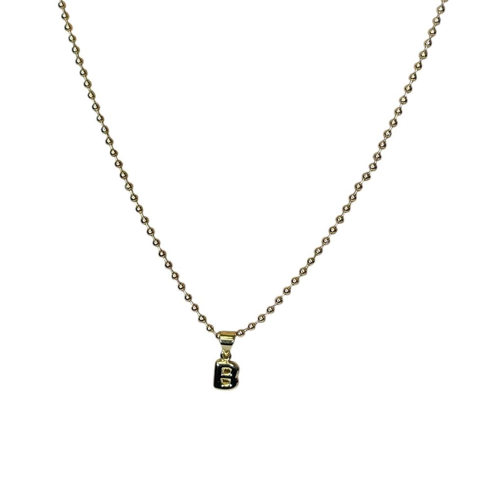 Initial Necklace Letter B Color Gold